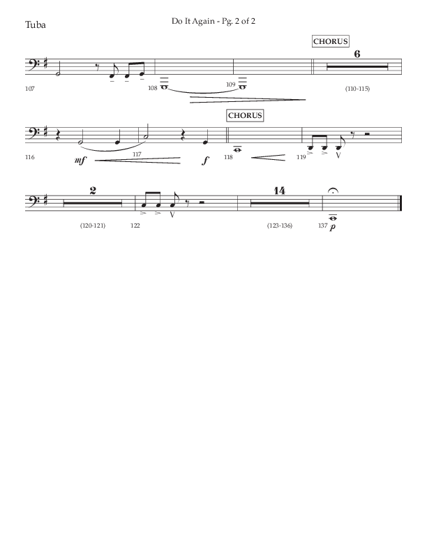 Do It Again (Choral Anthem SATB) Tuba (Lifeway Choral / Arr. Luke Gambill)