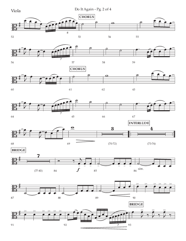 Do It Again (Choral Anthem SATB) Viola (Lifeway Choral / Arr. Luke Gambill)