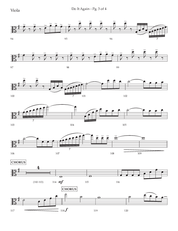 Do It Again (Choral Anthem SATB) Viola (Lifeway Choral / Arr. Luke Gambill)