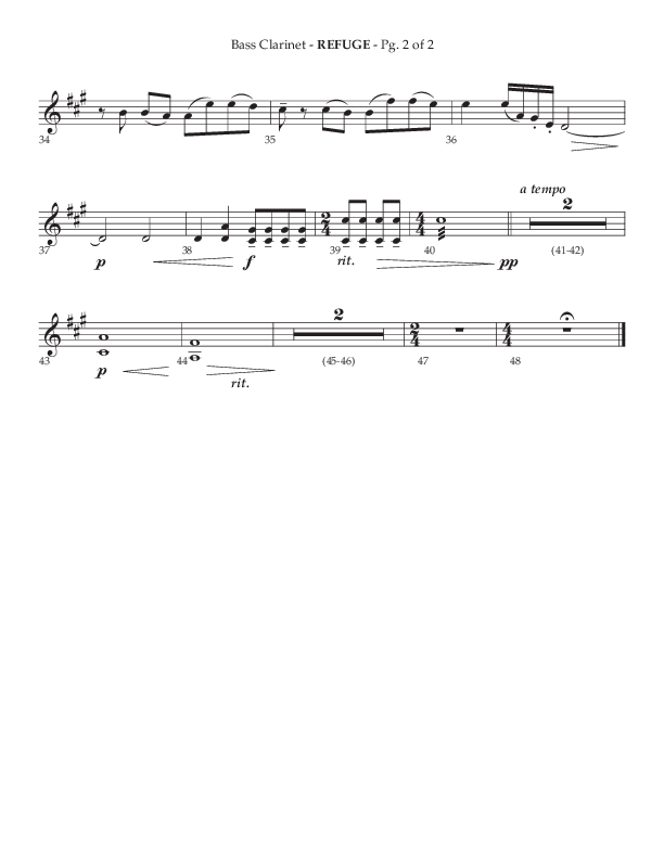 Refuge (Choral Anthem SATB) Bass Clarinet (Lifeway Choral / Arr. Phillip Keveren)