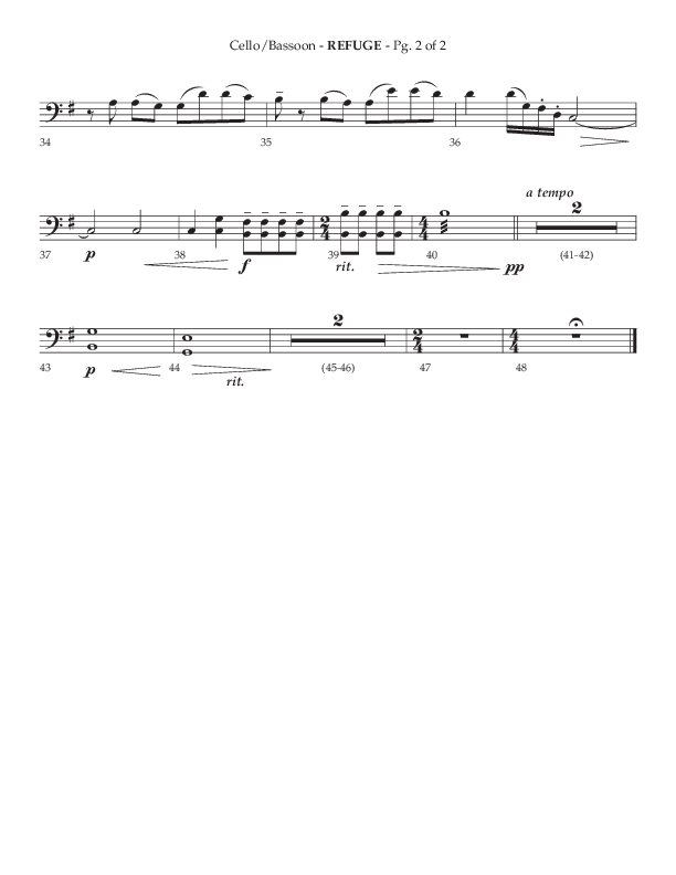 Refuge (Choral Anthem SATB) Cello (Lifeway Choral / Arr. Phillip Keveren)