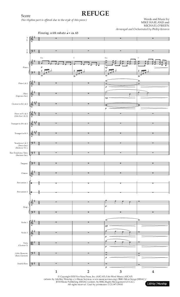 Refuge (Choral Anthem SATB) Orchestration (Lifeway Choral / Arr. Phillip Keveren)