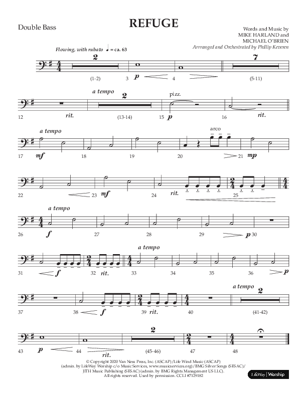 Refuge (Choral Anthem SATB) Double Bass (Lifeway Choral / Arr. Phillip Keveren)