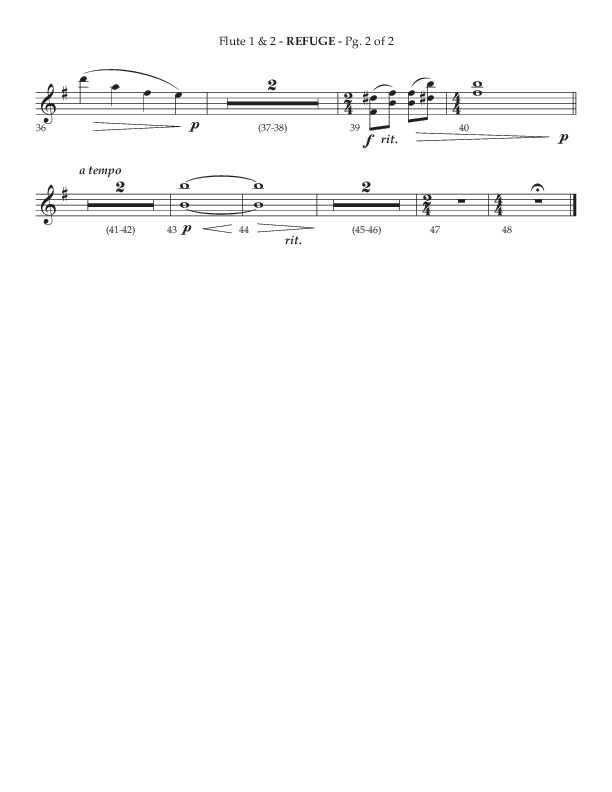 Refuge (Choral Anthem SATB) Flute 1/2 (Lifeway Choral / Arr. Phillip Keveren)