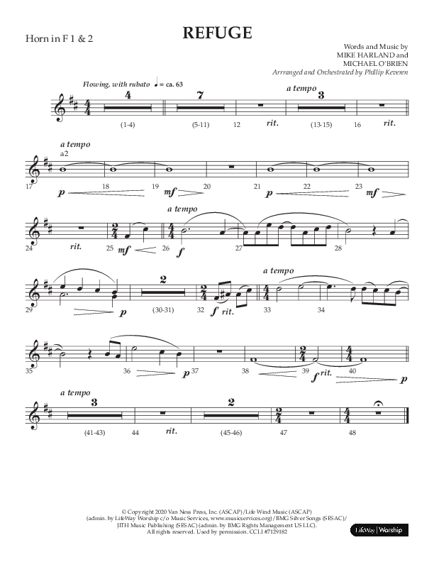 Refuge (Choral Anthem SATB) French Horn 1/2 (Lifeway Choral / Arr. Phillip Keveren)