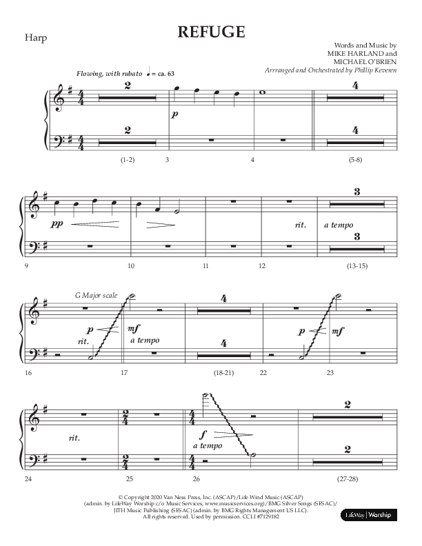 Refuge (Choral Anthem SATB) Harp (Lifeway Choral / Arr. Phillip Keveren)