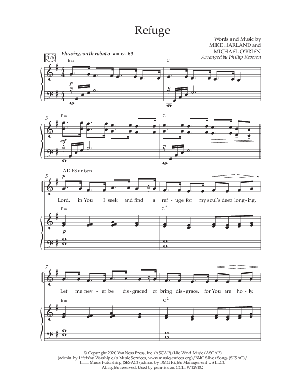 Refuge (Choral Anthem SATB) Anthem (SATB/Piano) (Lifeway Choral / Arr. Phillip Keveren)