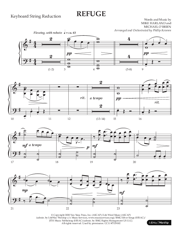 Refuge (Choral Anthem SATB) String Reduction (Lifeway Choral / Arr. Phillip Keveren)
