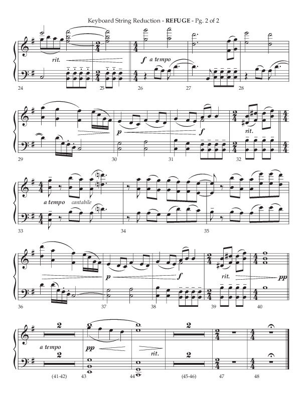 Refuge (Choral Anthem SATB) String Reduction (Lifeway Choral / Arr. Phillip Keveren)