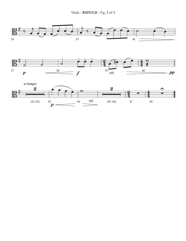 Refuge (Choral Anthem SATB) Viola (Lifeway Choral / Arr. Phillip Keveren)