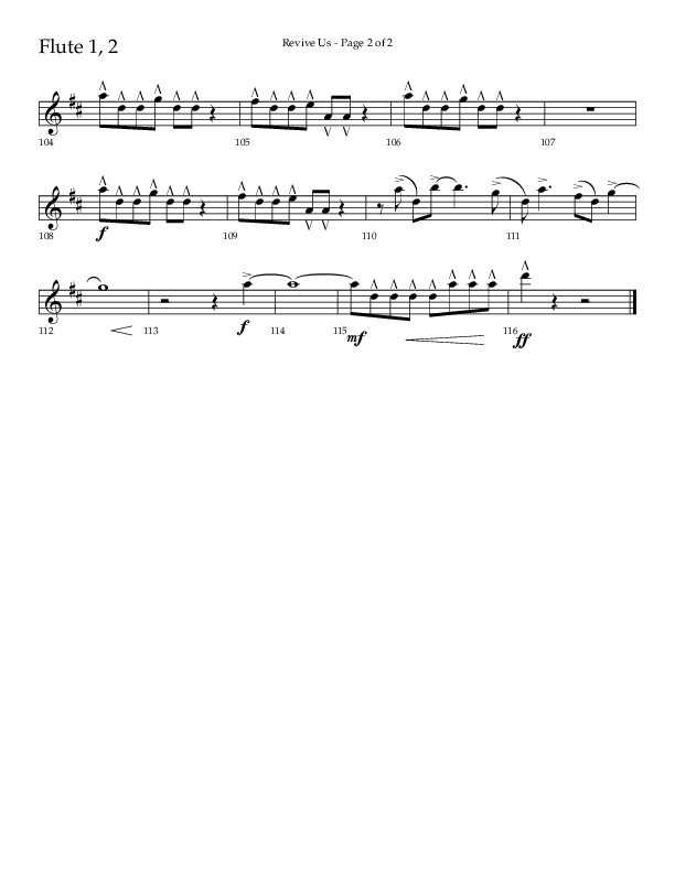 Revive Us (Choral Anthem SATB) Flute 1/2 (Lifeway Choral / Arr. Cliff Duren / Arr. Kirk Kirkland)