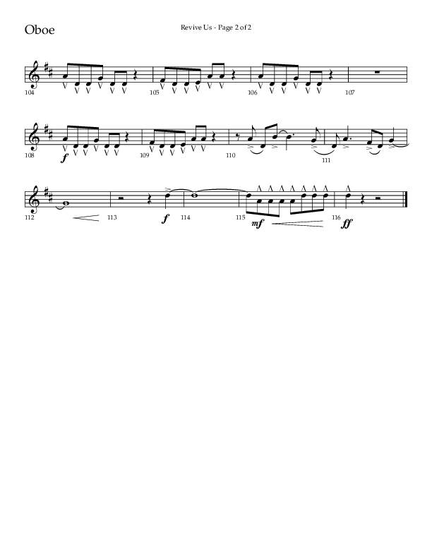 Revive Us (Choral Anthem SATB) Oboe (Lifeway Choral / Arr. Cliff Duren / Arr. Kirk Kirkland)