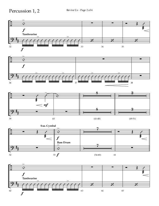 Revive Us (Choral Anthem SATB) Percussion 1/2 (Lifeway Choral / Arr. Cliff Duren / Arr. Kirk Kirkland)