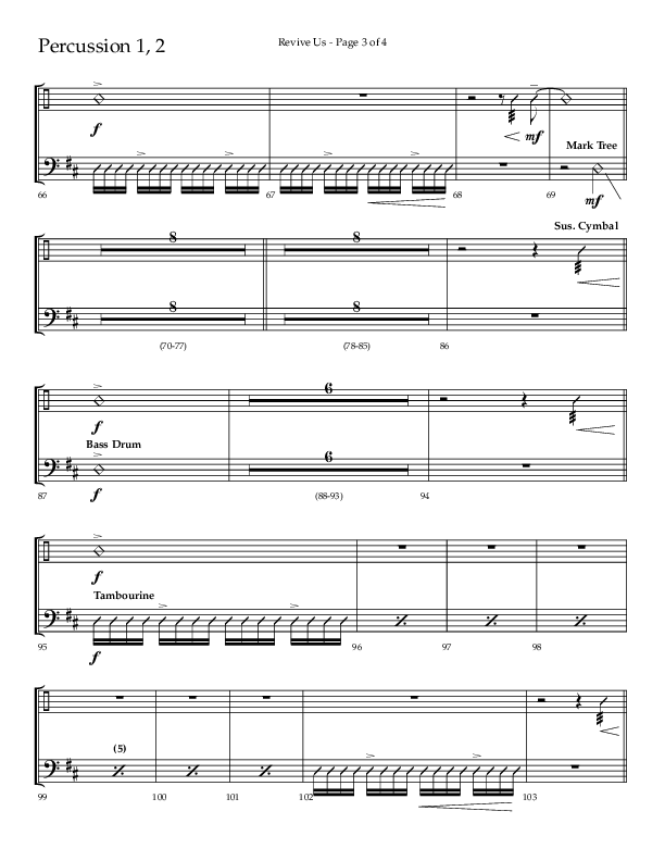 Revive Us (Choral Anthem SATB) Percussion 1/2 (Lifeway Choral / Arr. Cliff Duren / Arr. Kirk Kirkland)