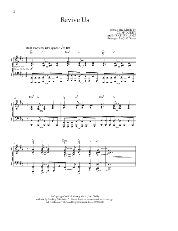Revive Us (Choral Anthem SATB) Anthem (SATB/Piano) (Lifeway Choral / Arr. Cliff Duren / Arr. Kirk Kirkland)
