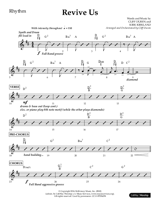 Revive Us (Choral Anthem SATB) Lead Melody & Rhythm (Lifeway Choral / Arr. Cliff Duren / Arr. Kirk Kirkland)