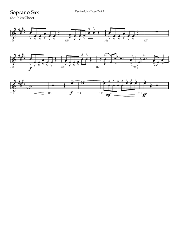Revive Us (Choral Anthem SATB) Soprano Sax (Lifeway Choral / Arr. Cliff Duren / Arr. Kirk Kirkland)