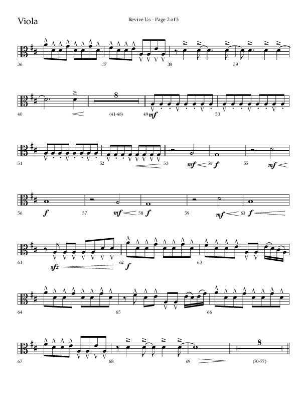 Revive Us (Choral Anthem SATB) Viola (Lifeway Choral / Arr. Cliff Duren / Arr. Kirk Kirkland)