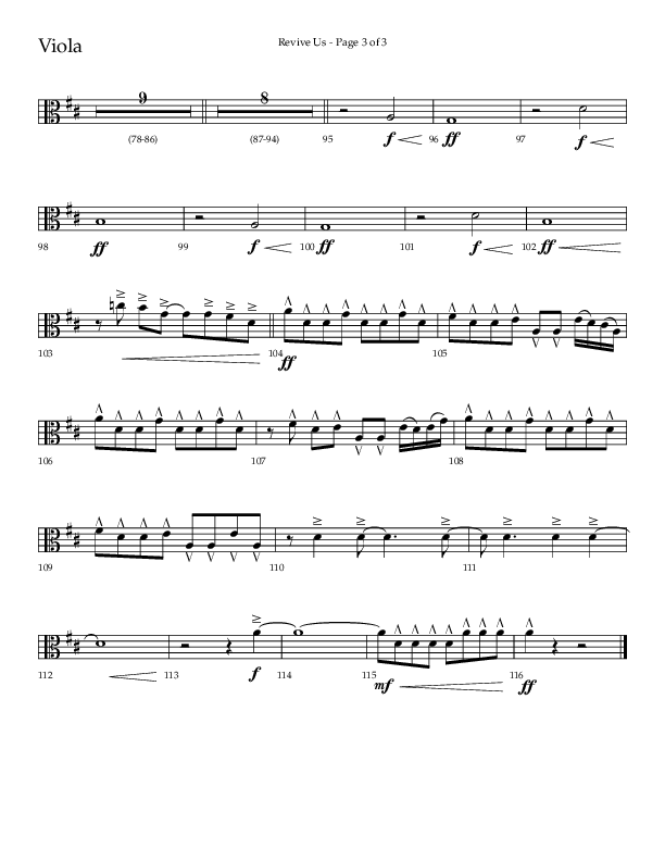 Revive Us (Choral Anthem SATB) Viola (Lifeway Choral / Arr. Cliff Duren / Arr. Kirk Kirkland)