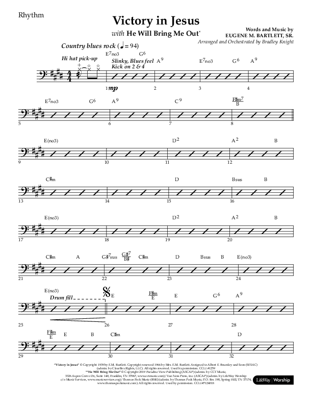 Victory In Jesus with He Will Bring Me Out (Choral Anthem SATB) Lead Melody & Rhythm (Lifeway Choral / Arr. Bradley Knight)
