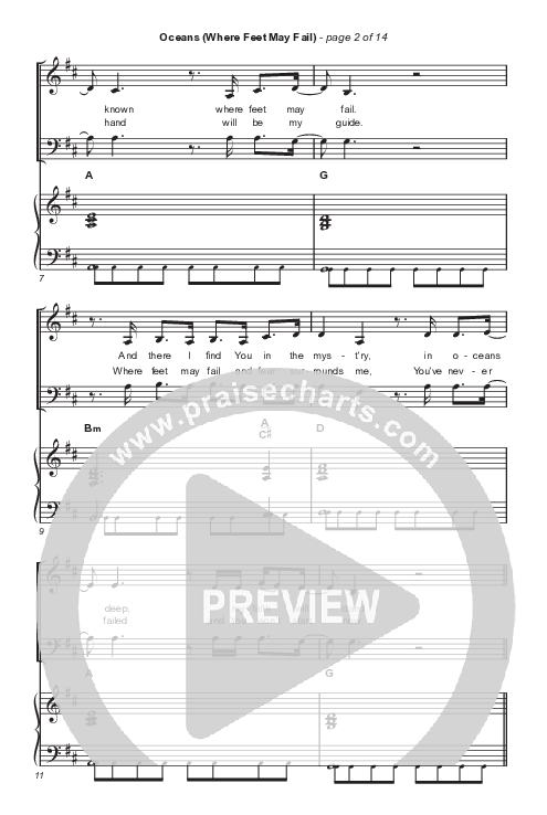 Oceans (Where Feet May Fail) (Choral Anthem SATB) Octavo (SATB & Pno) (Hillsong UNITED / TAYA / Arr. Phil Nitz)