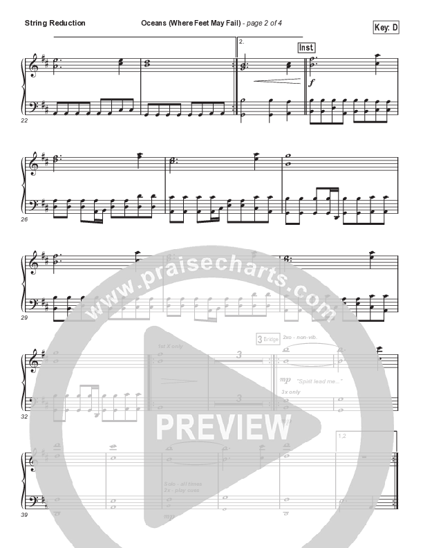 Oceans (Where Feet May Fail) (Choral Anthem SATB) String Reduction (Hillsong UNITED / TAYA / Arr. Phil Nitz)