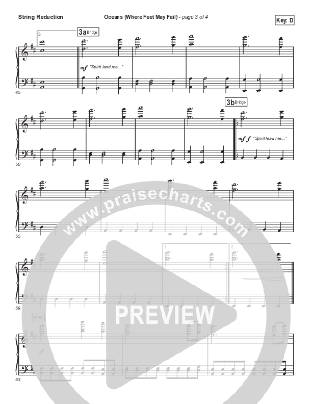 Oceans (Where Feet May Fail) (Choral Anthem SATB) String Reduction (Hillsong UNITED / TAYA / Arr. Phil Nitz)