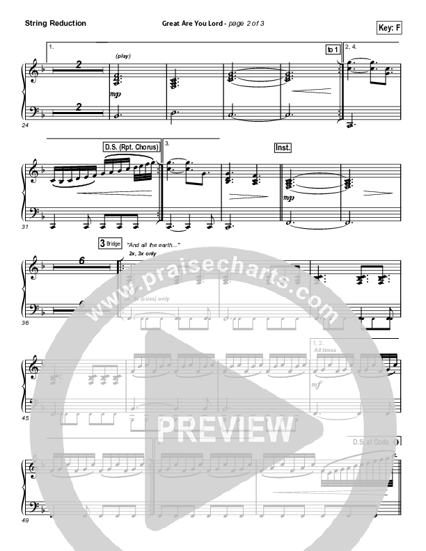 Great Are You Lord (Worship Choir/SAB) String Reduction (All Sons & Daughters / Arr. Erik Foster)