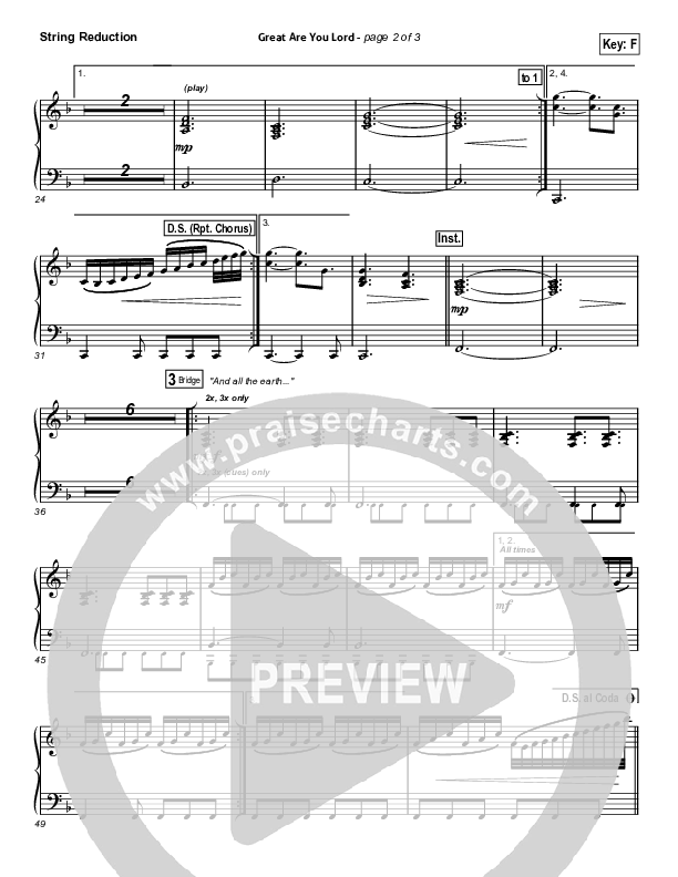 Great Are You Lord (Sing It Now) String Reduction (All Sons & Daughters / Arr. Erik Foster)