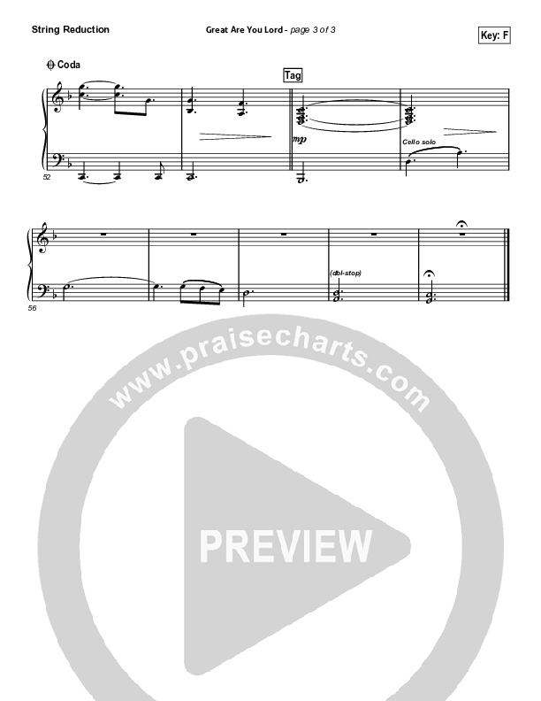 Great Are You Lord (Sing It Now) String Reduction (All Sons & Daughters / Arr. Erik Foster)