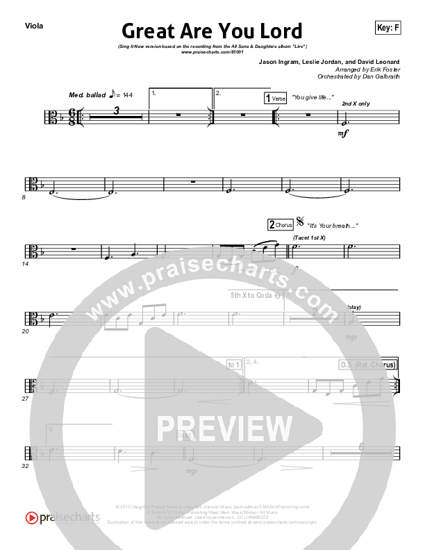 Great Are You Lord (Sing It Now) String Pack (All Sons & Daughters / Arr. Erik Foster)