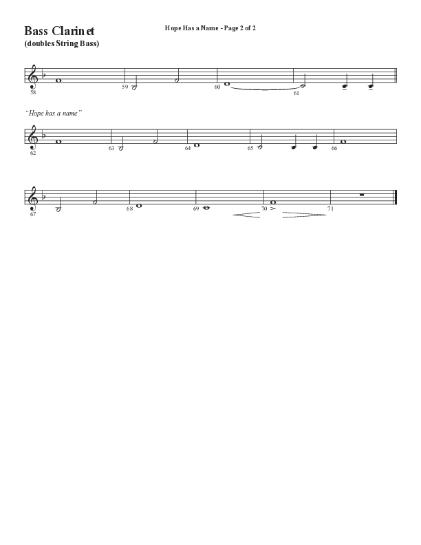 Hope Has A Name (Choral Anthem SATB) Bass Clarinet (Semsen Music / Arr. Phil Nitz)