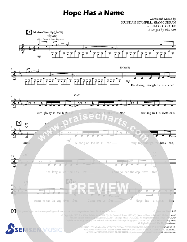 Hope Has A Name (Choral Anthem SATB) Chords & Lead Sheet (Semsen Music / Arr. Phil Nitz)