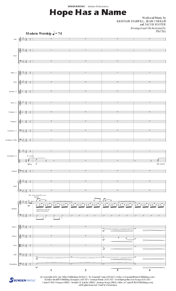 Hope Has A Name (Choral Anthem SATB) Conductor's Score II (Semsen Music / Arr. Phil Nitz)