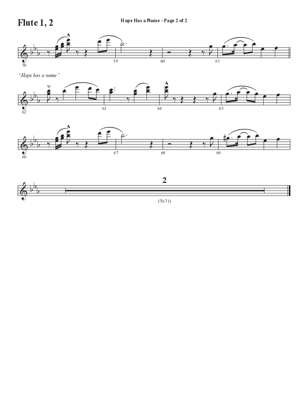 Hope Has A Name (Choral Anthem SATB) Flute 1/2 (Semsen Music / Arr. Phil Nitz)