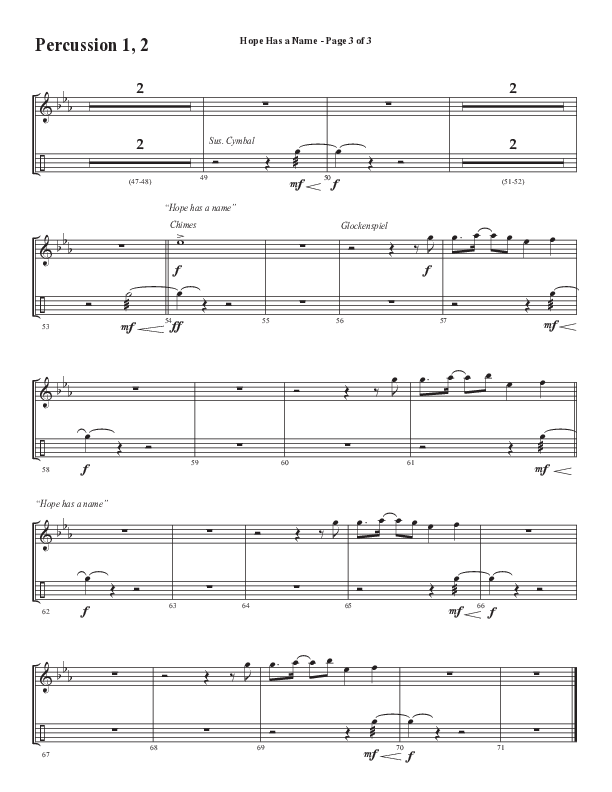 Hope Has A Name (Choral Anthem SATB) Percussion 1/2 (Semsen Music / Arr. Phil Nitz)