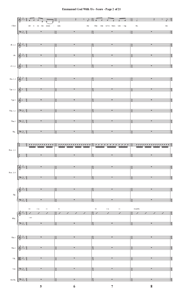 Emmanuel God With Us with Joy To The World (Choral Anthem SATB) Conductor's Score II (Semsen Music / Arr. Daniel Semsen)