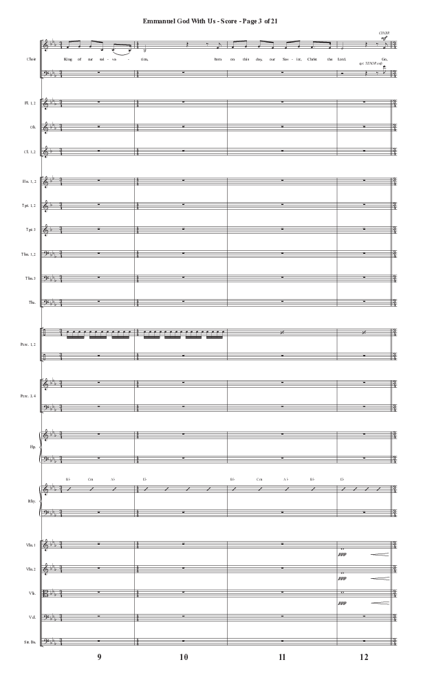 Emmanuel God With Us with Joy To The World (Choral Anthem SATB) Conductor's Score II (Semsen Music / Arr. Daniel Semsen)