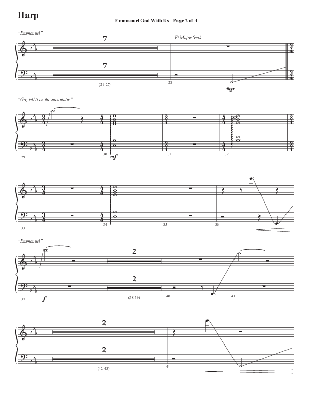 Emmanuel God With Us with Joy To The World (Choral Anthem SATB) Harp (Semsen Music / Arr. Daniel Semsen)