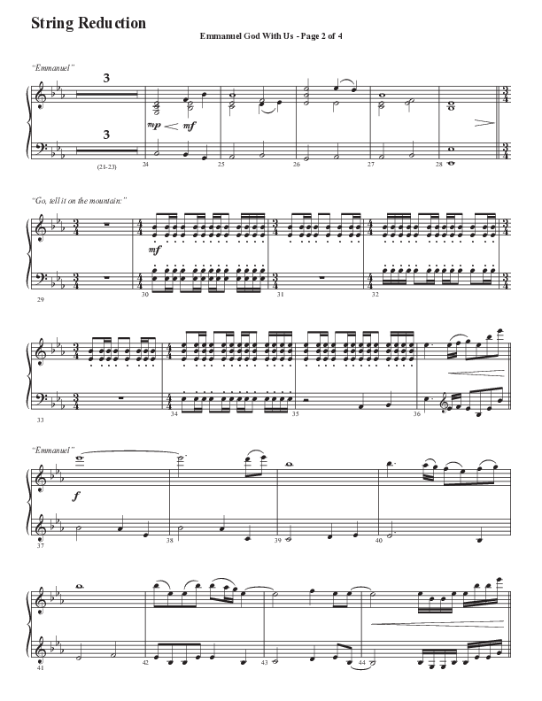 Emmanuel God With Us with Joy To The World (Choral Anthem SATB) String Reduction (Semsen Music / Arr. Daniel Semsen)