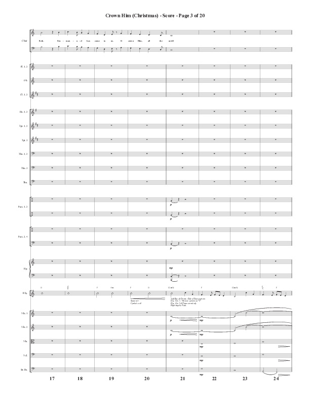 Crown Him (Christmas) (Choral Anthem SATB) Orchestration (Semsen Music / Arr. David Wise / Orch. David Shipps)