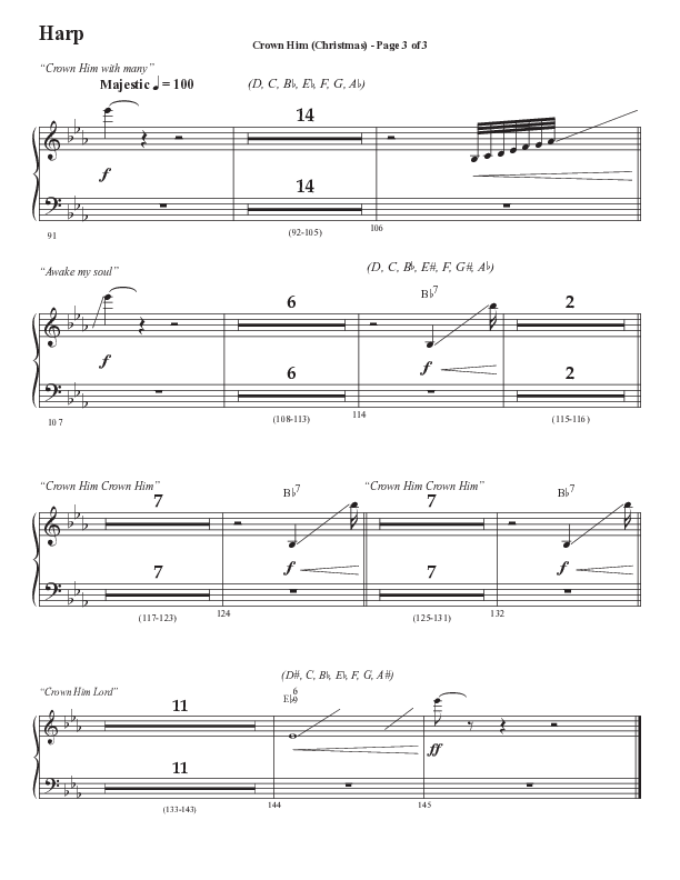 Crown Him (Christmas) (Choral Anthem SATB) Harp (Semsen Music / Arr. David Wise / Orch. David Shipps)