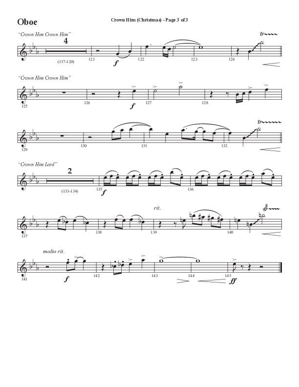 Crown Him (Christmas) (Choral Anthem SATB) Oboe (Semsen Music / Arr. David Wise / Orch. David Shipps)