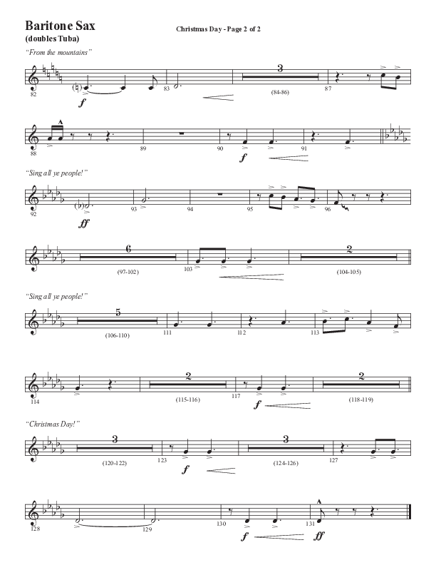 Christmas Day (Choral Anthem SATB) Bari Sax (Semsen Music / Arr. Cliff Duren)