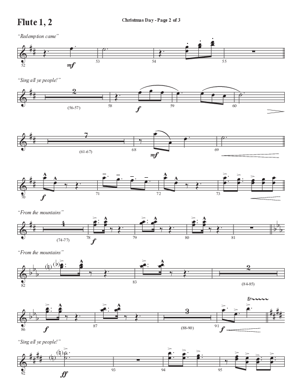 Christmas Day (Choral Anthem SATB) Flute 1/2 (Semsen Music / Arr. Cliff Duren)