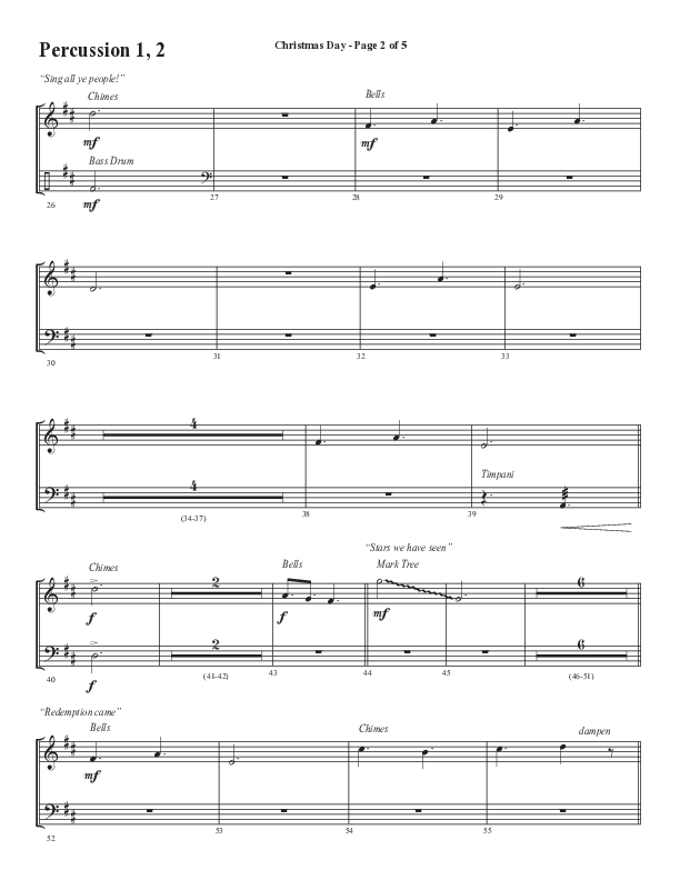 Christmas Day (Choral Anthem SATB) Percussion (Semsen Music / Arr. Cliff Duren)