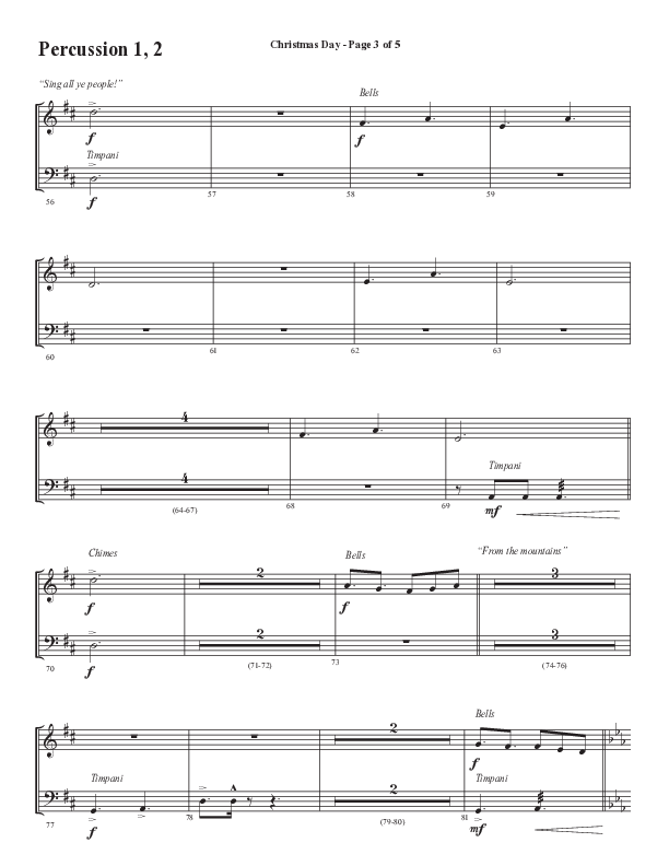 Christmas Day (Choral Anthem SATB) Percussion (Semsen Music / Arr. Cliff Duren)