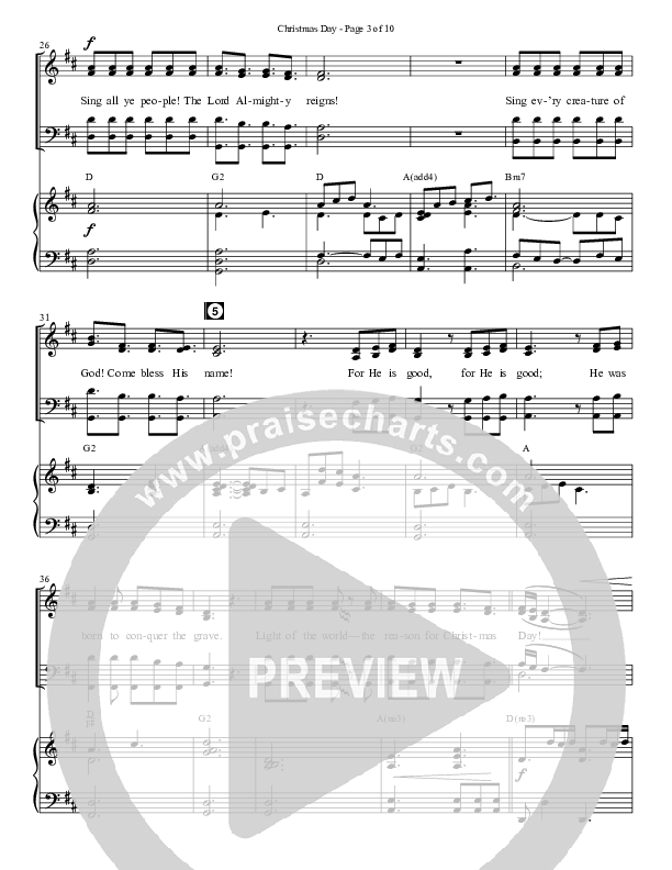 Christmas Day (Choral Anthem SATB) Anthem (SATB/Piano) (Semsen Music / Arr. Cliff Duren)