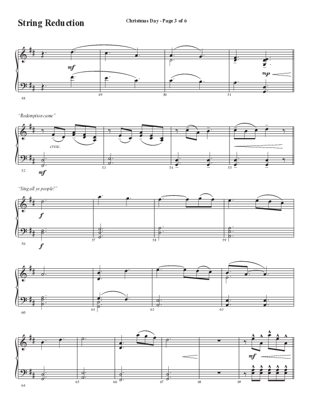 Christmas Day (Choral Anthem SATB) String Reduction (Semsen Music / Arr. Cliff Duren)