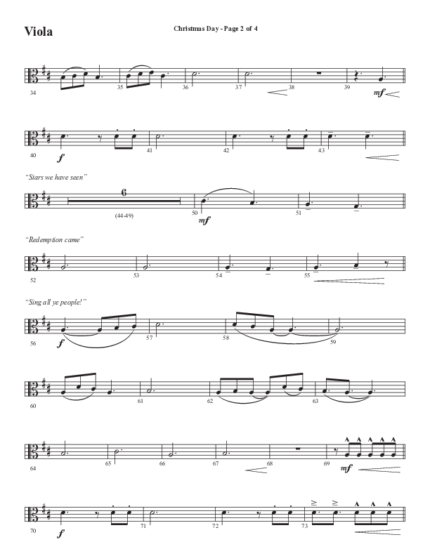 Christmas Day (Choral Anthem SATB) Viola (Semsen Music / Arr. Cliff Duren)